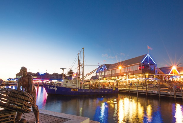 Fremantle Fishing Boat Harbour At Sunset