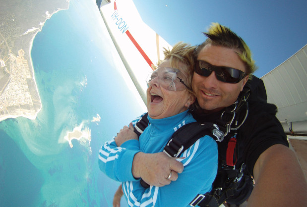 Pair Jumping Out of Airplane Skydiving Jurien Bay