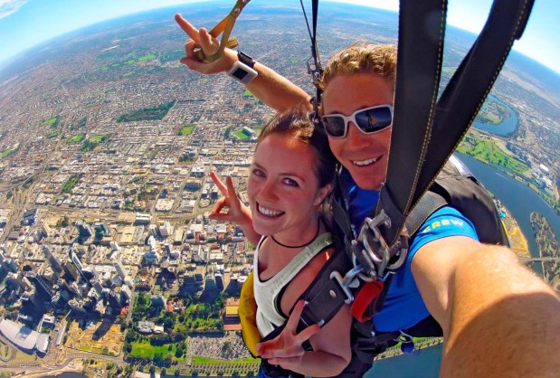 Skydive Australia People With Open Parachute