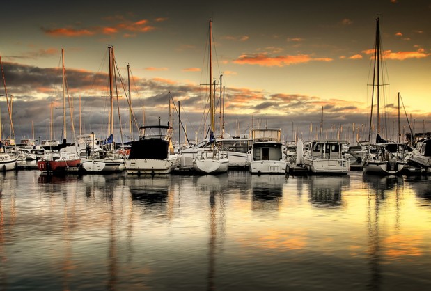 Hillarys Boat Harbour Sorrento Quay At Sunset